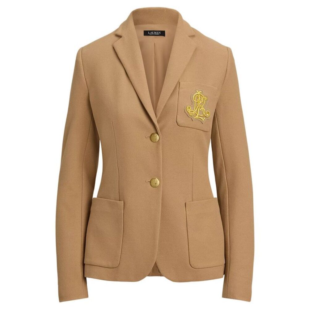 Lauren Ralph Lauren Womens Bullion Jacquard Blazer XL Classic Camel - NWT